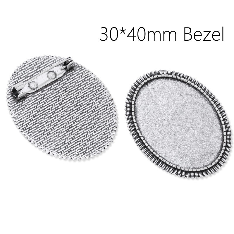 30x40mm simple Oval Pin back Brooch Blanks,Zinc Alloy Filled,Antique silver plated,10pcs/lot