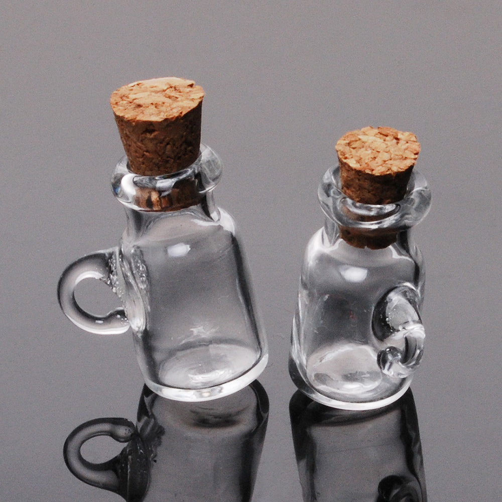 10Pcs Glass Bottles Clear Small Vials Empty Mini Jars With