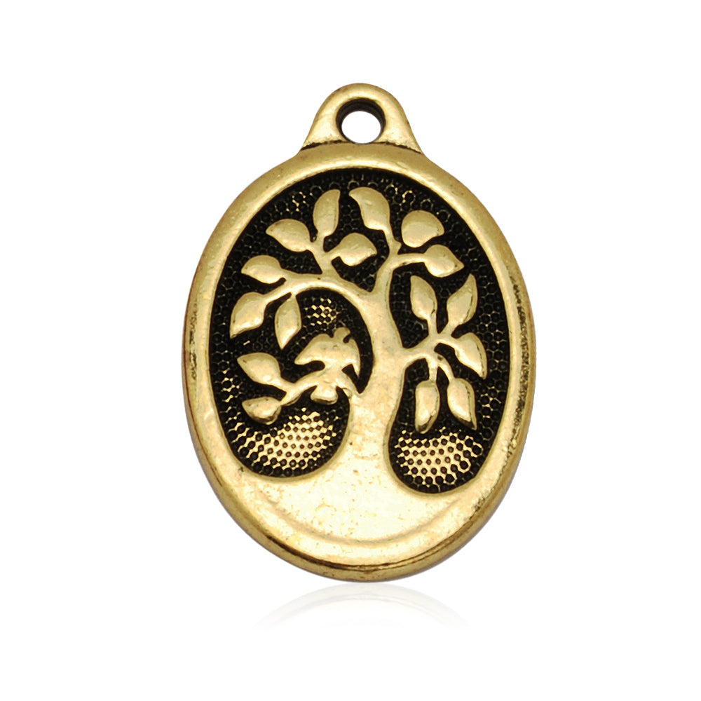 27x18mm Vintage Antique Gold Oval Tree of Life pendant,Alloy Tree of Life pattern,Bird in a tree pendant,20pcs/lot