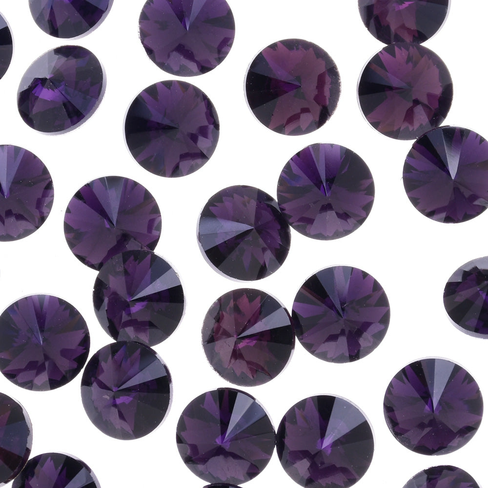 10mm Pointed Back High Quality Rhinestone Round point crystal Rhinestone Crystal Wedding Accessories dark purple 50pcs 10181755