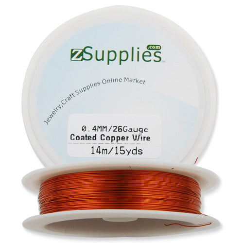 0.4MM Thick Light Coffee Coated Soft Copper Wire,about 14M/15yds per Roll,26Gauge,Sold 10 Rolls Per Lot