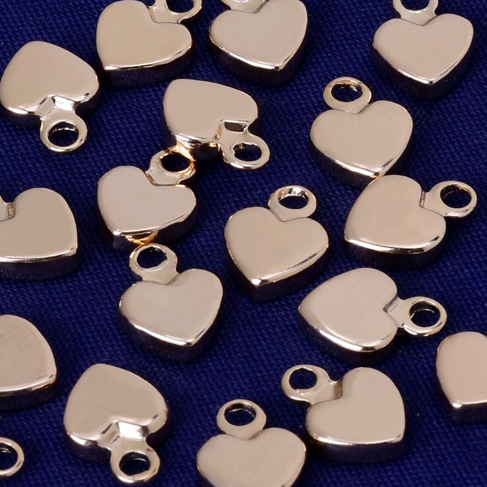 About 4mm tibetara® Brass Tags Charm Pendant heart charms Ready to Stamp thickness 2mm plated kc gold 20pcs