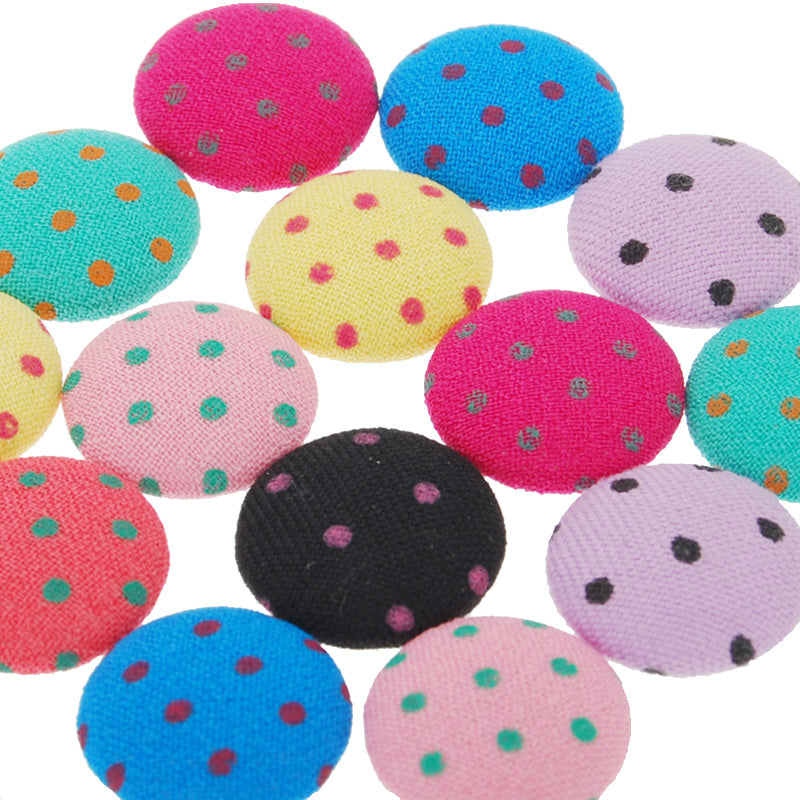 15mm Round,mixed colors,dot floral button fabric covered button,flat back cabochon garment accessories,50 picecs/lot
