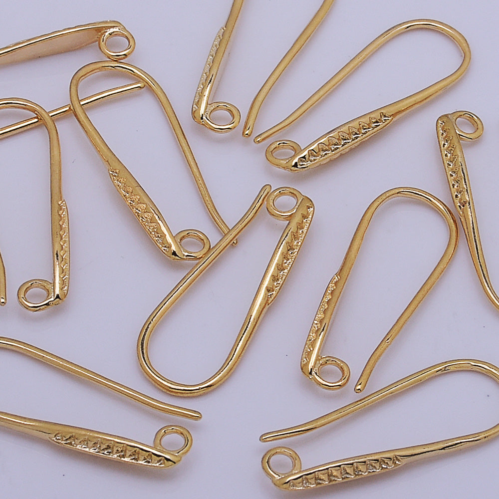 24K Gold Plated Earring Hooks Handmade Brass Earring wires