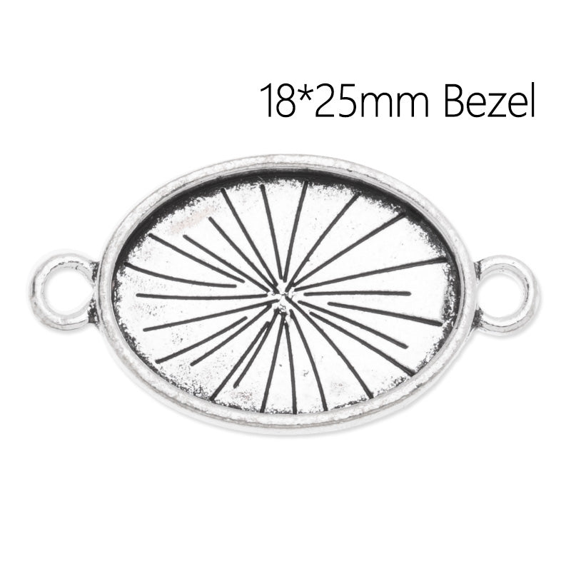 18x25mm Oval Bracelet Connector Bezel,Easy use,Zinc Alloy filled,Antique Silver plated,20pcs/lot