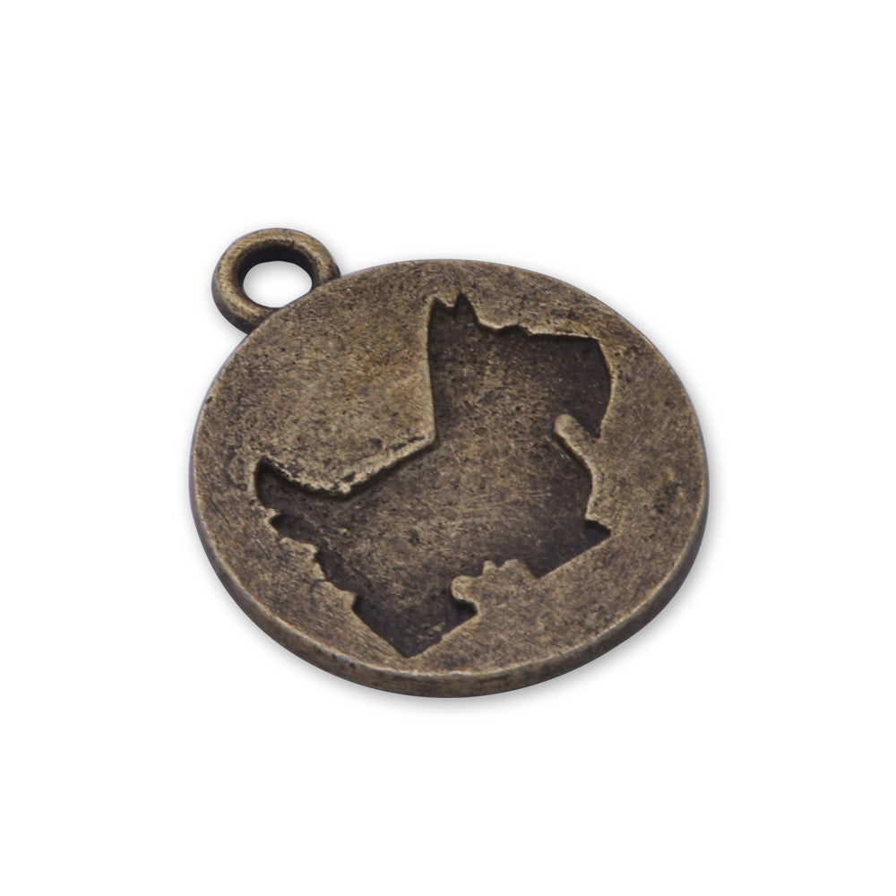 20 Antique Bronze 16mm Round Puppy Charm  Pendants Puppy Tag Jewelry Making Findings Simple Gift