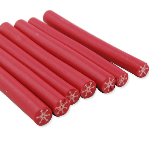 100PCS Red snowflake Round slices Polymer Clay Nail Art Canes;Each root could be cut to about 50 small pieces