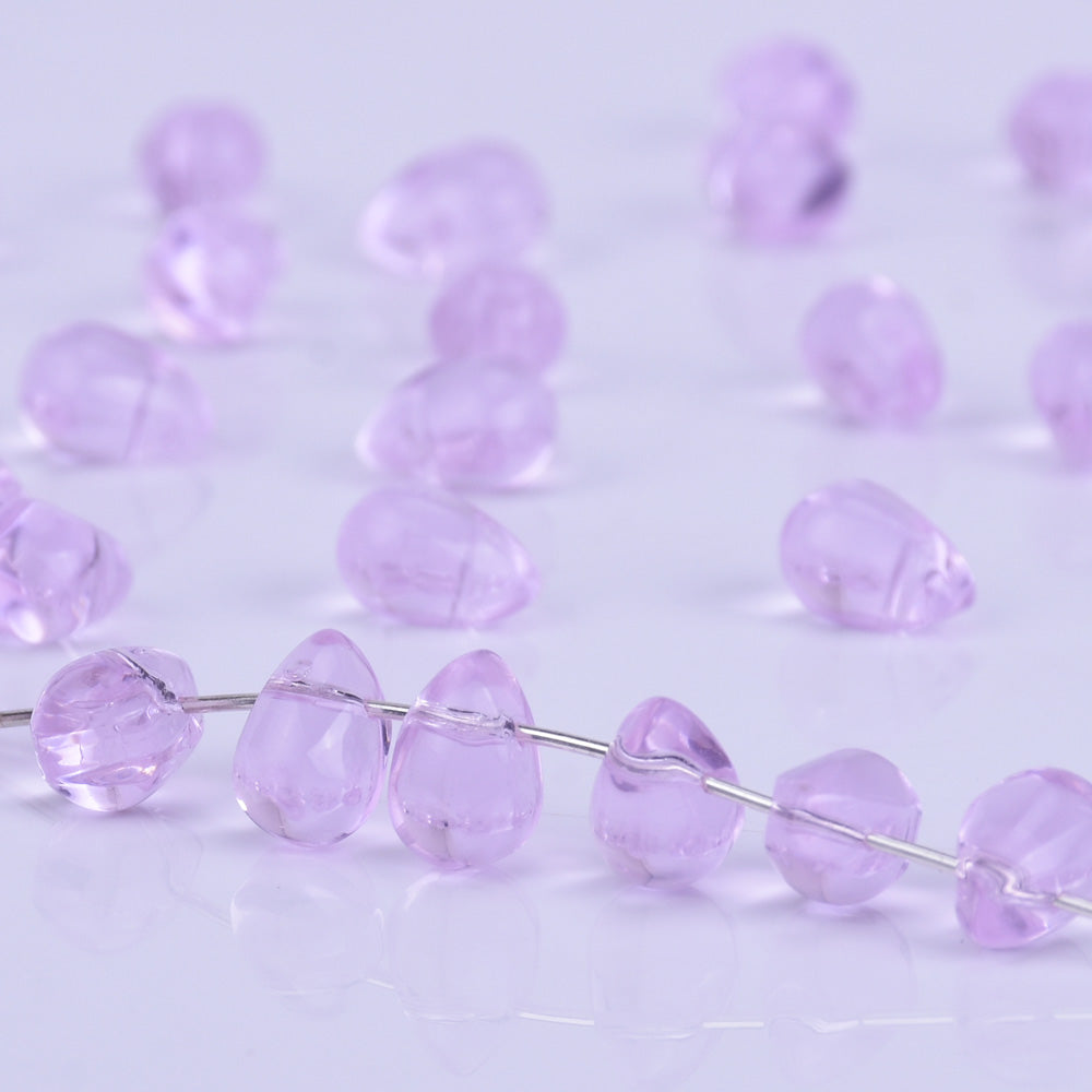 6*9mm Glass Teardrop Beads Czech beads Glass drop Beads Glass Beads Tiny Drops Seed Beads pink 50pcs