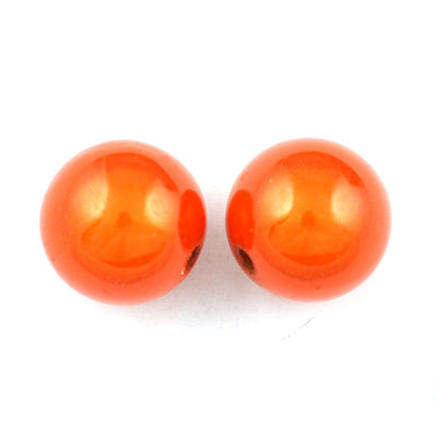 Top Quality 14mm Round Miracle Beads,Orange,Sold per pkg of about 350 Pcs