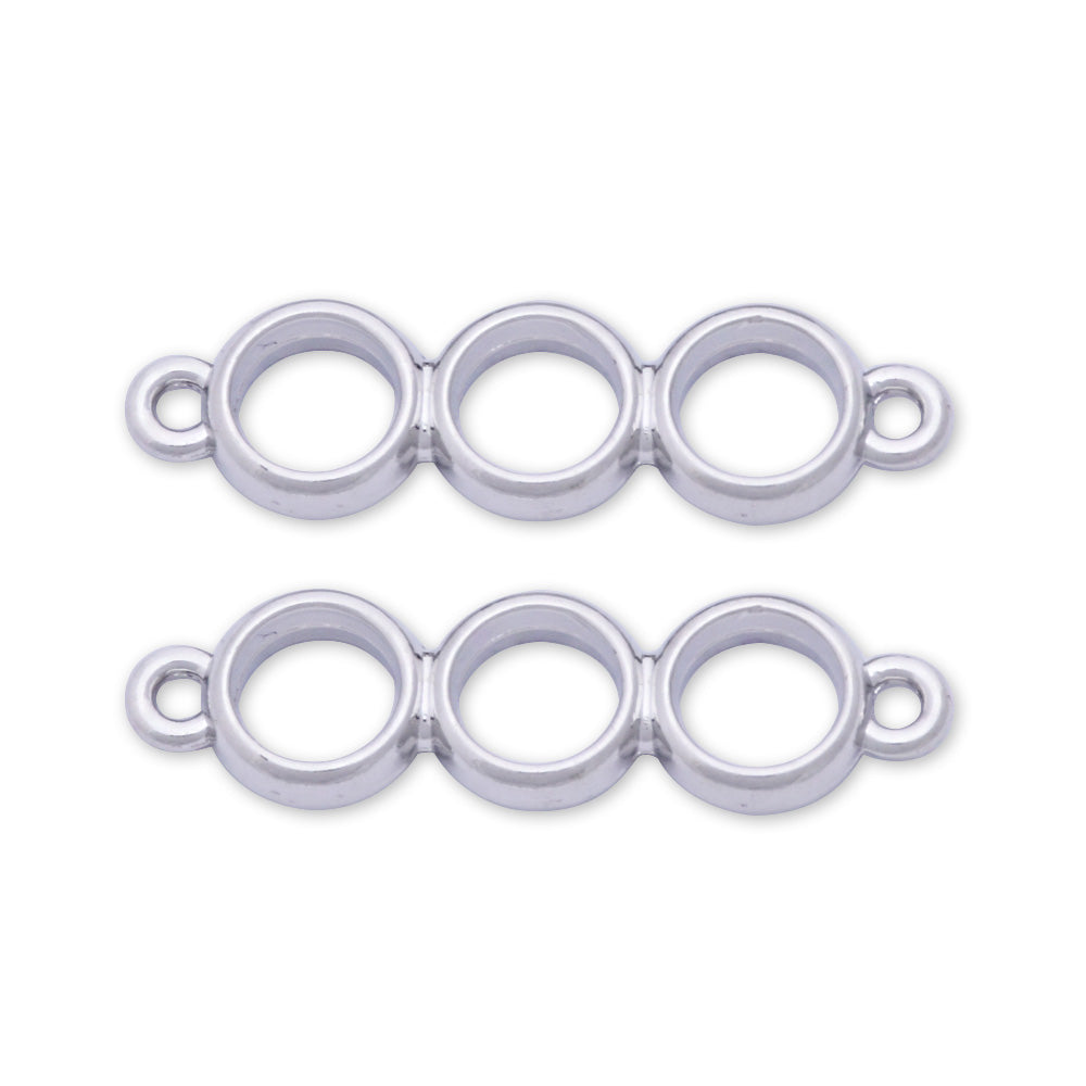10 Silver Metal Round with round frame 24*8.2*4mm open back pendant  Zinc alloy accessories pendant trays Resin Setting Blanks