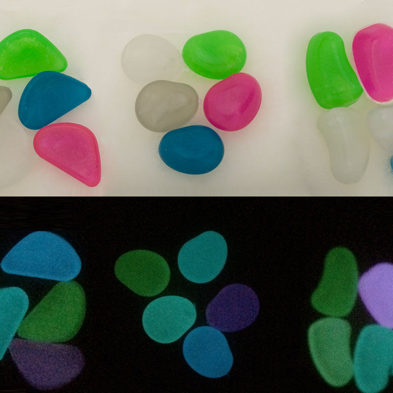 Glow in the dark stone,Mixed color,Plastic,20 pcs/lot