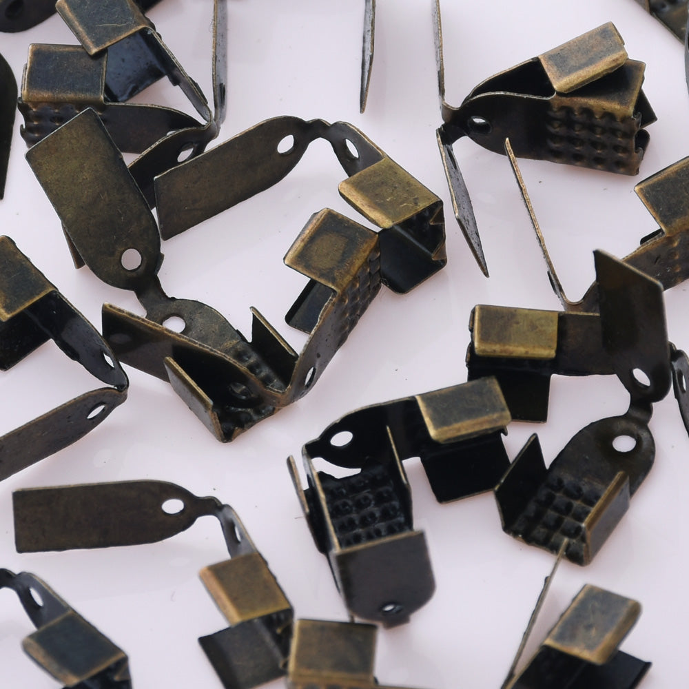 240 Antique bronze 6*10mm Iron Cord Crimp end of Cord Crimps End Caps cord Bracelet Jewelry DIY Accessories