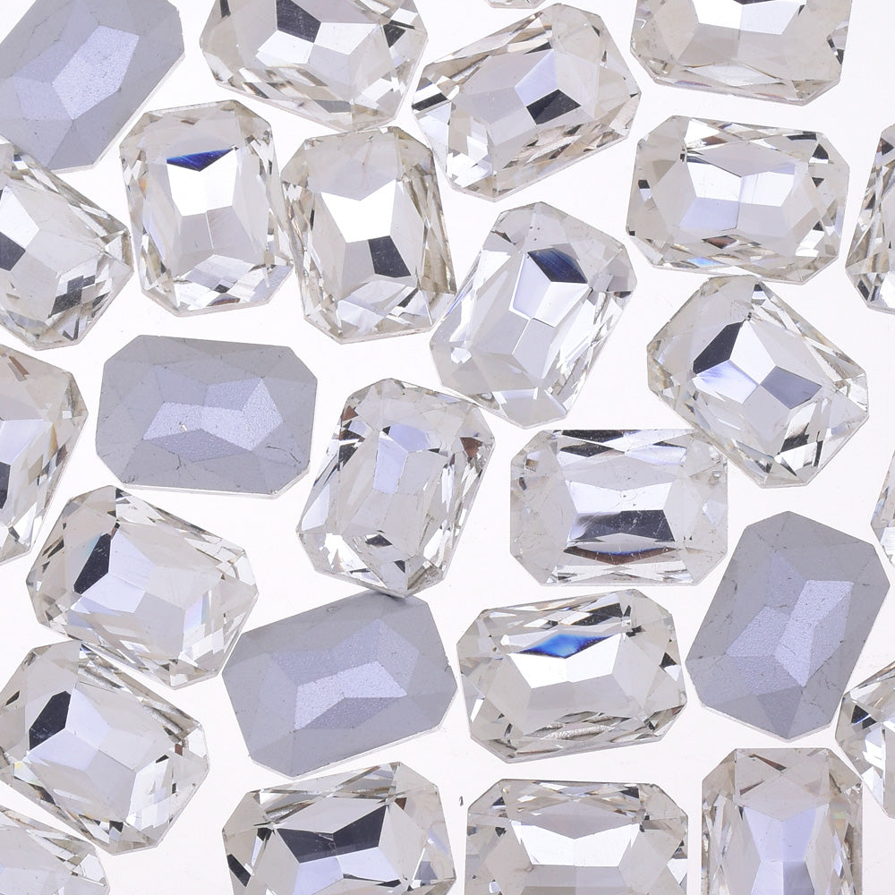 10x14mm Rectangle Pointed Back Rhinestones glass crystals beads wedding diy jewelry clear 50pcs 10183350