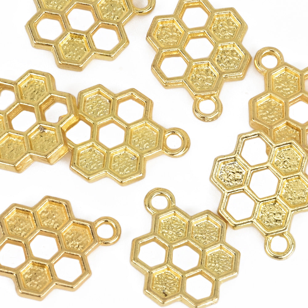 20*10*3mm Hive Open Back Pendant Resin Setting Blanks Pendant Frame Metal frame Jewelry Pendant gold 10pcs