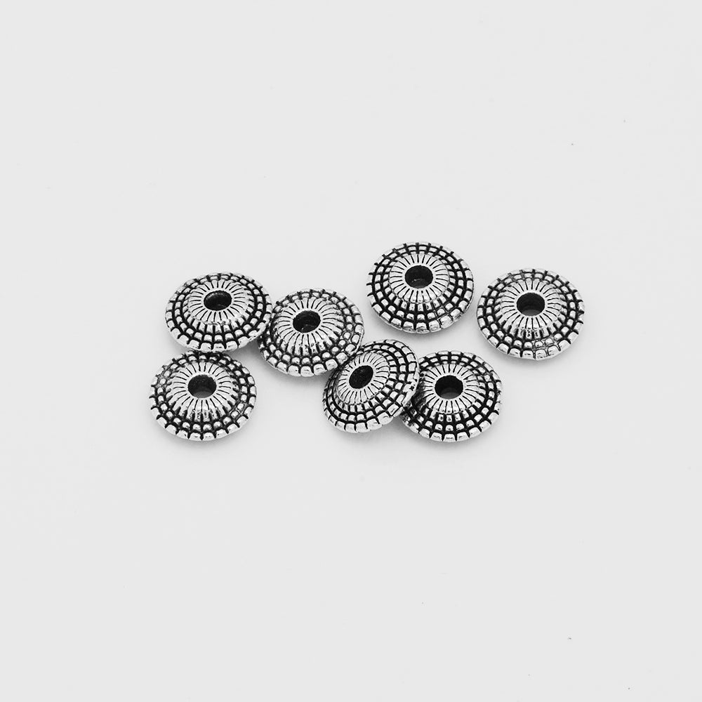 Tibetan Jewelry Beads,Silver Tone Spacer Beads,Diy Large Hole Spacer beads,Metal beads,Thickness 2.5mm Sold 100pcs/lot