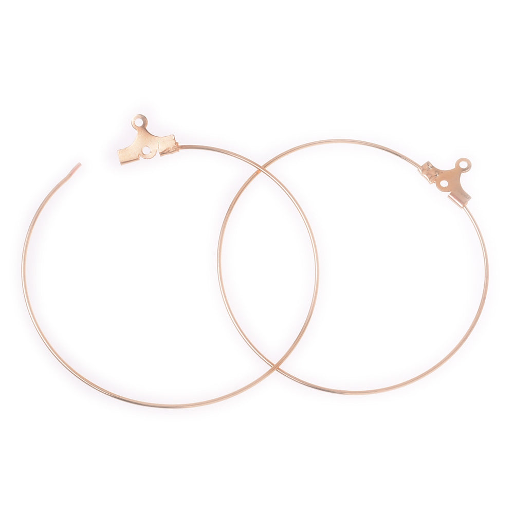 Clip-on Earrings Clip Hoop Earrings hammered hoop earrings Jewelry gift supplies 4cm gold 20pcs 10178604