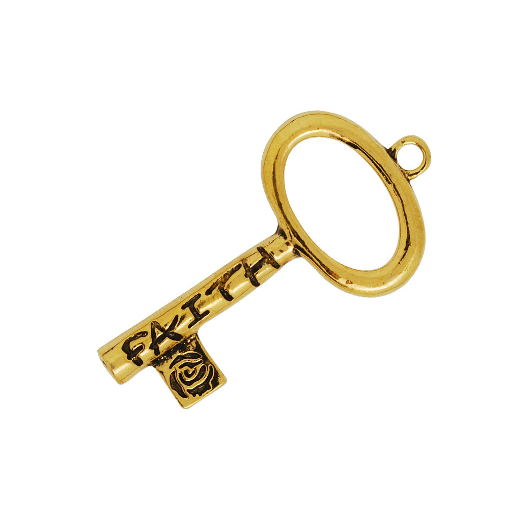 50*25mm Skeleton Keys,Vintage Keys Jewelry Pendant,'FAITH',Antique Gold Charm Necklace Jewelry,sold 10pcs/lot