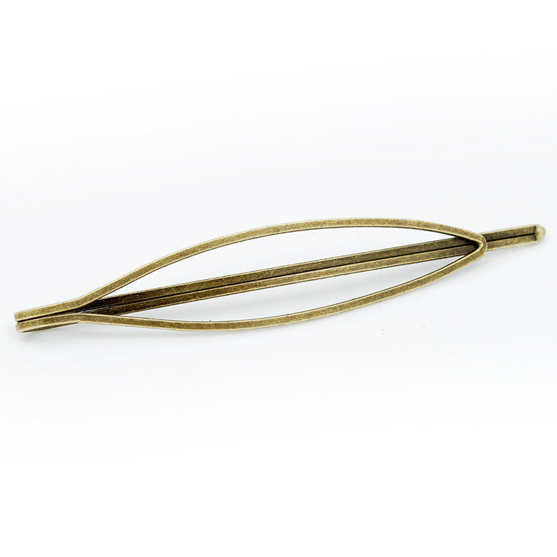 70 * 14mm Antique Bronze Geometric word folder hairpin lace base,Snap Hair Clips,Metal,20pcs/lot