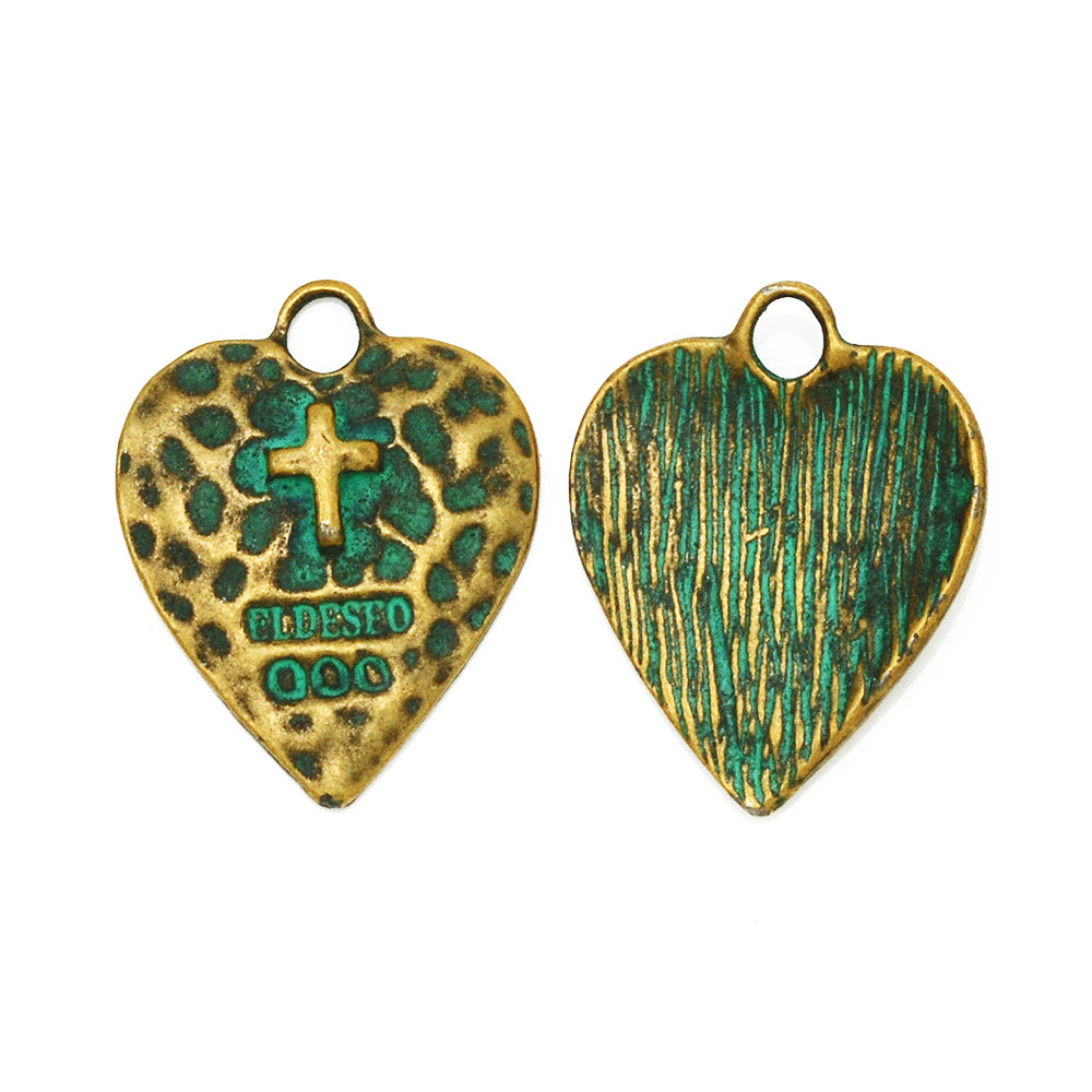 Heart Shape Cameo Pendant,Verdigris Patina Jewelry Pendant Charms,Thickness 3mm,sold 20pcs/lot
