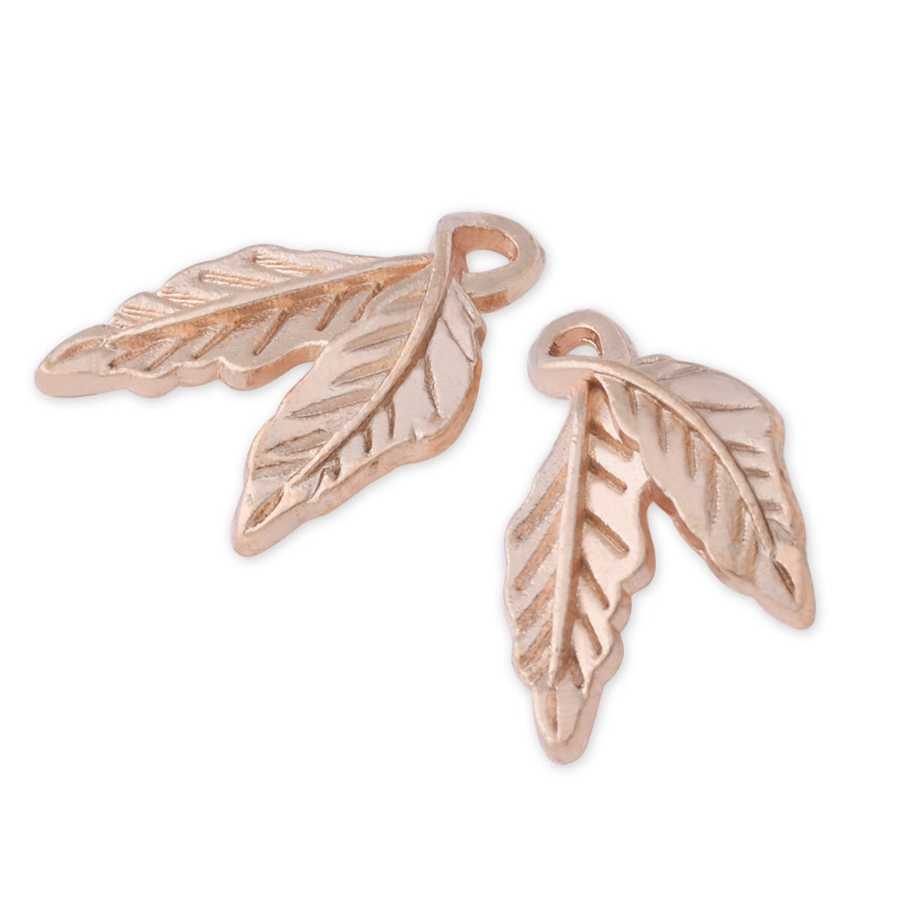 20 Gold 1.4*1.0cm Charm Alloy Leafs Metal Pendant accessories Jewelry findings Diy Handmade Pendants