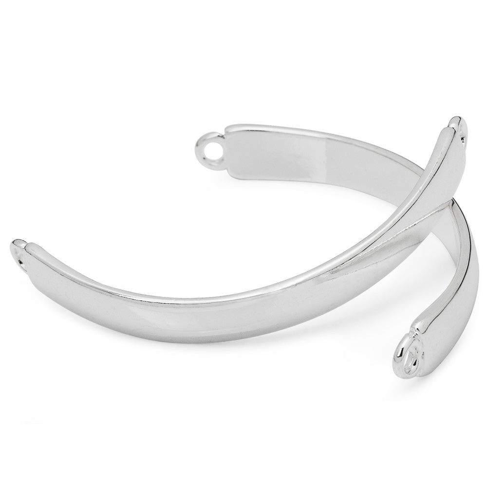 7*54mm Jewelry Bangle Connector,Silver plated,curve Suitable for wrist,Easy use,Zinc Alloy Filled,20pcs/lot