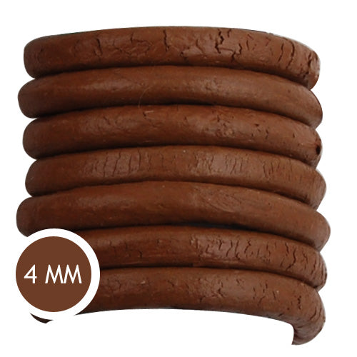 4.0mm Thickness Light Coffee Round Leather Cord,Sold 50M/Roll