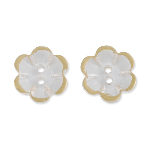 16*3.4 MM Acrylic Flower Button,Gold Plated,Sold 200 PCS Per Package