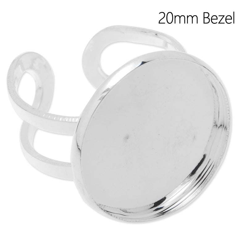 20MM Setting Ring Blank Bezel-DIY-Crystal Clear Glass Round Ring,Silver plated,20 picecs/lot