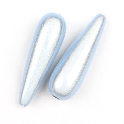 Top Quality 10*30mm Teardrop Miracle Beads,Ice Blue,Sold per pkg of about 420 Pcs