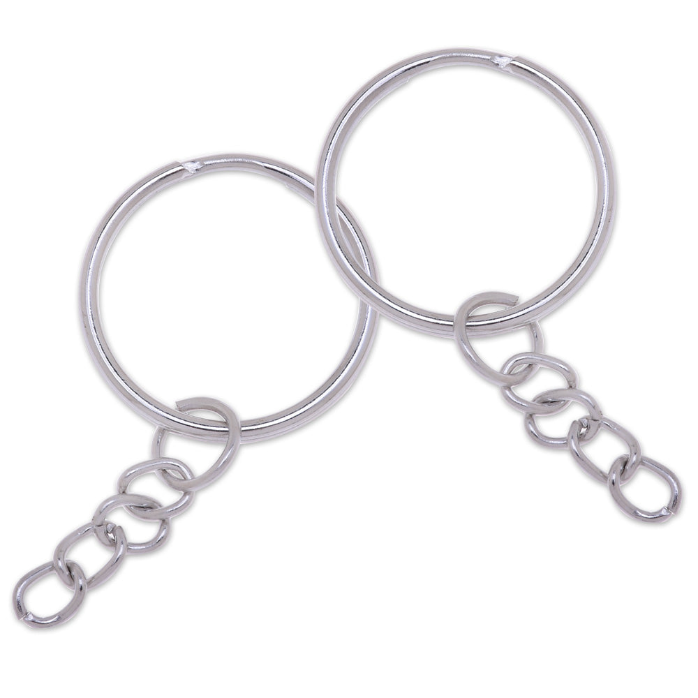 22mm Iron Keychain Rings with chain Split Key Ring Key Accessories Jewelry Making Key Ring Findings white K 50 pcs 10183703