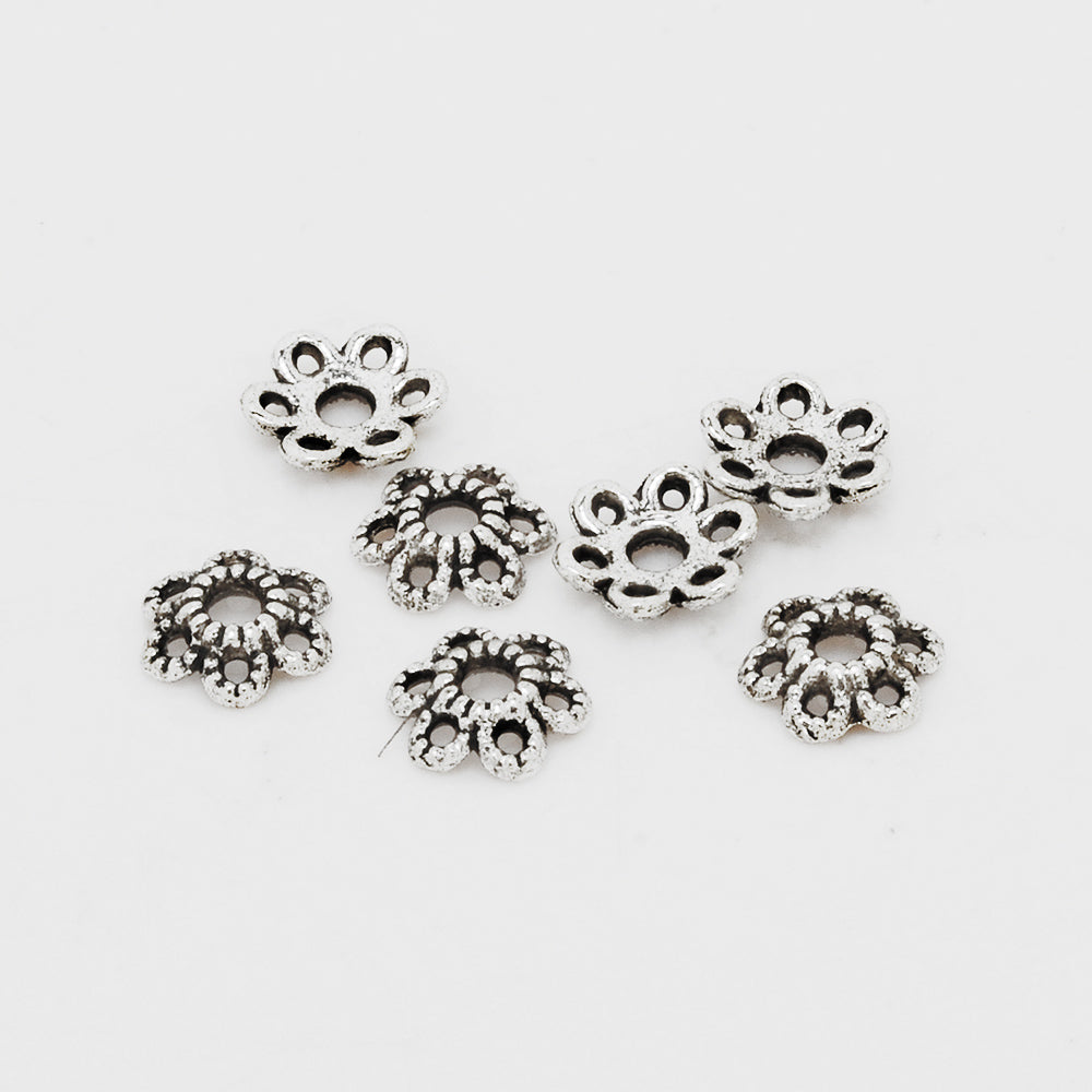 5mm Leaf Shape Bead Caps,Jewelry Findings,Antique Silver Charm Beads Caps,sold 100pcs/lot