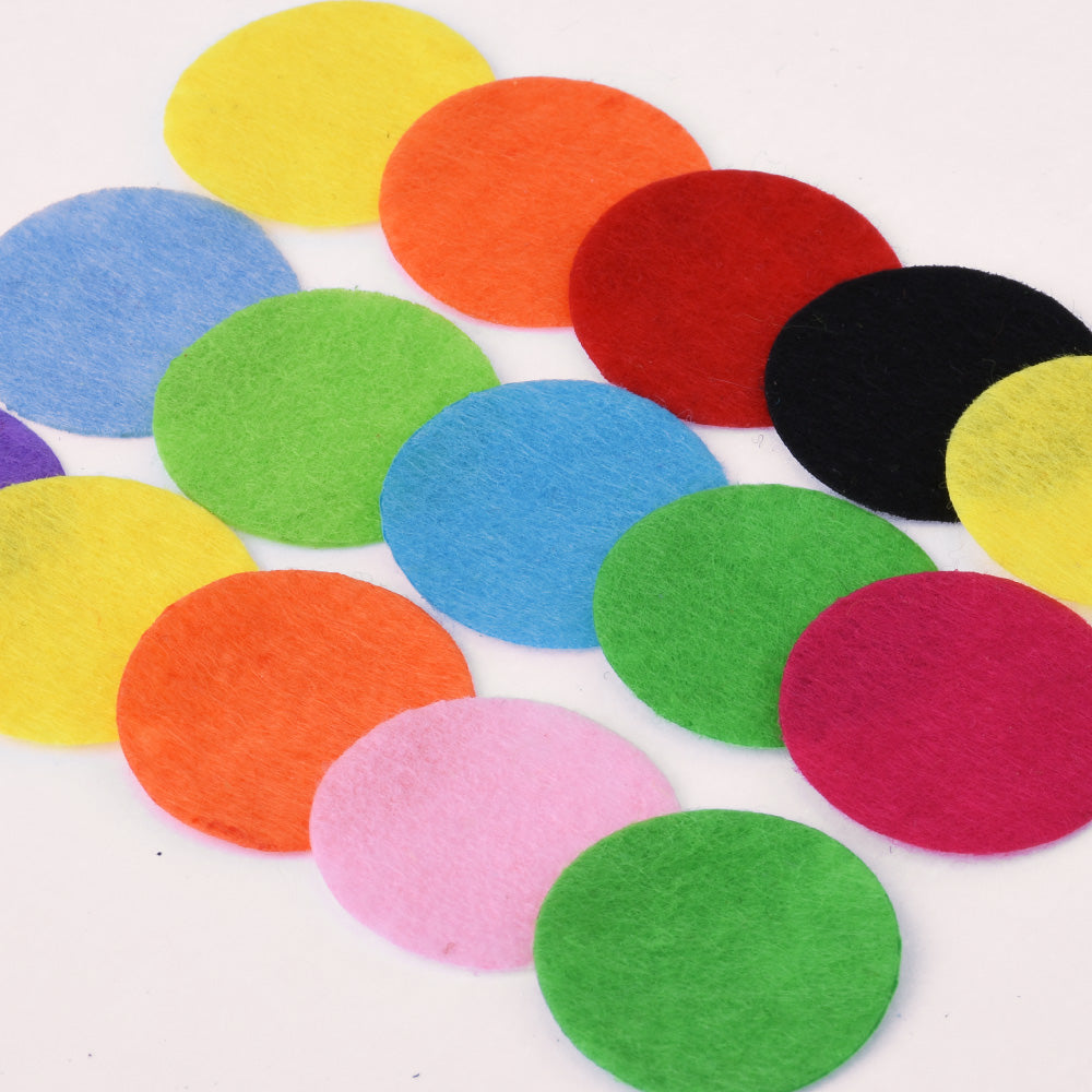 30mm Round Locket Pads Felt Pads for Essential Oil Diffuser Lockets Mixed Color 20Pcs