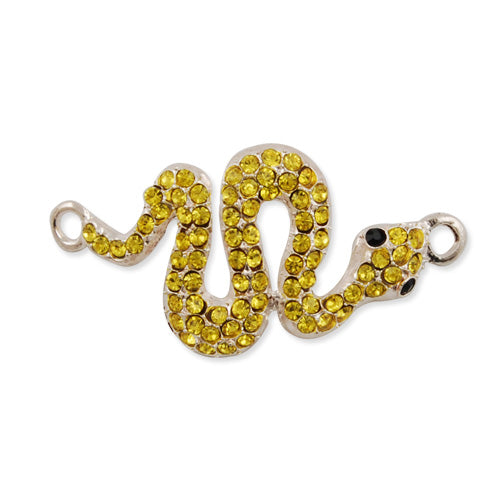52*25 MM Snake Charm,Gold Plated ,Hole Size 3 MM,The Design Fits Wrist Shape,Sold 10 PCS Per Package