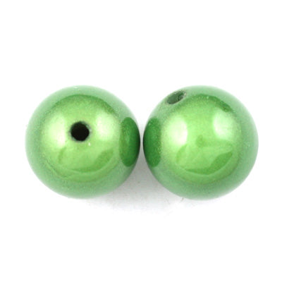 Top Quality 14mm Round Miracle Beads,Green,Sold per pkg of about 350 Pcs