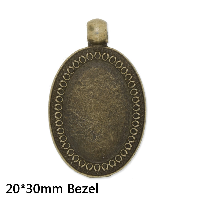 20x30mm Antique Bronze Zinc Alloy Cameo Cabochon Base Setting Pendants,sold 10pcs per pkg