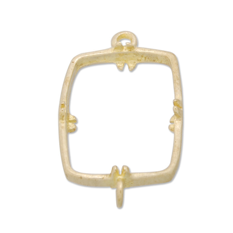 10*14MM Rectangle Brass Gemstone Bezel with hook,Raw Brass,charms links,sold 20pcs per lot