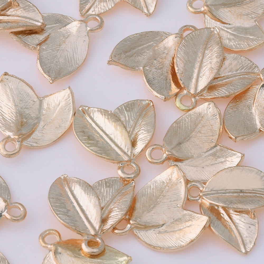 20 Gold  1.6*1.6 cm Charm Alloy Leafs Metal Pendant accessories Jewelry findings Diy Handmade Pendants