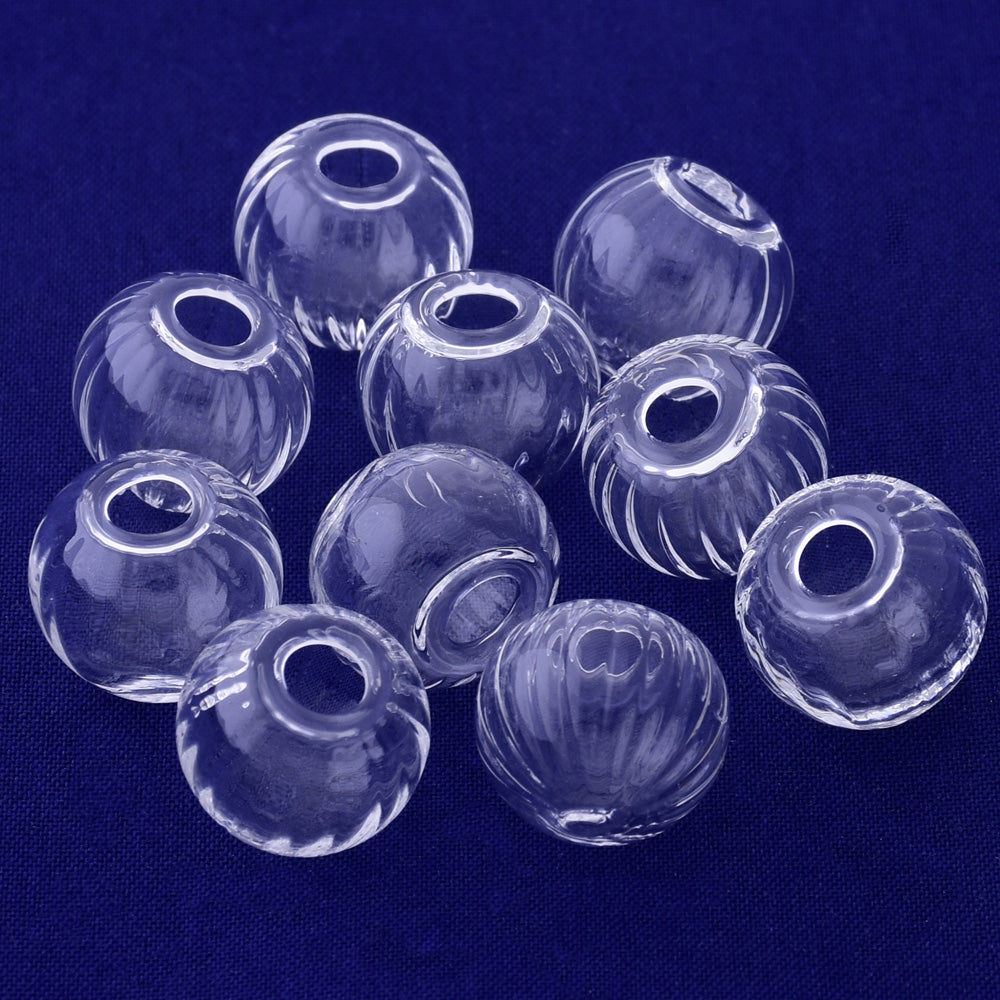 10pcs Glass Jars 6*25MM Pumpkin ball shaped White Clear glass for jewelry Necklace Pendant making Clear Glass wishing Bottles