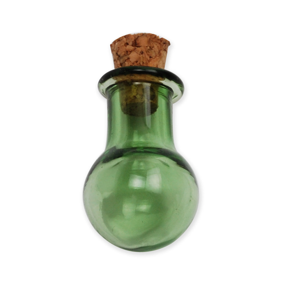 14 * 23mm Green wishing bottle,Bulb shaped Tiny corked vial empty small glass bottle,glass jar,tiny corked bottle,empty glass bottles,10pcs/lots