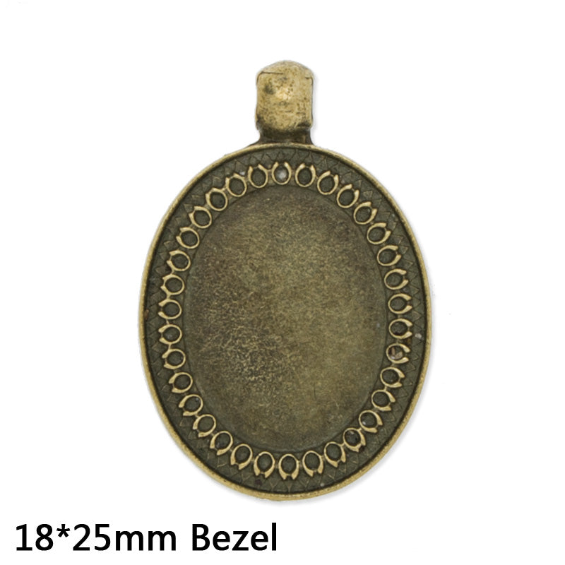 18x25mm Antique Bronze Zinc Alloy Cameo Cabochon Base Setting Pendants,sold 10pcs per pkg