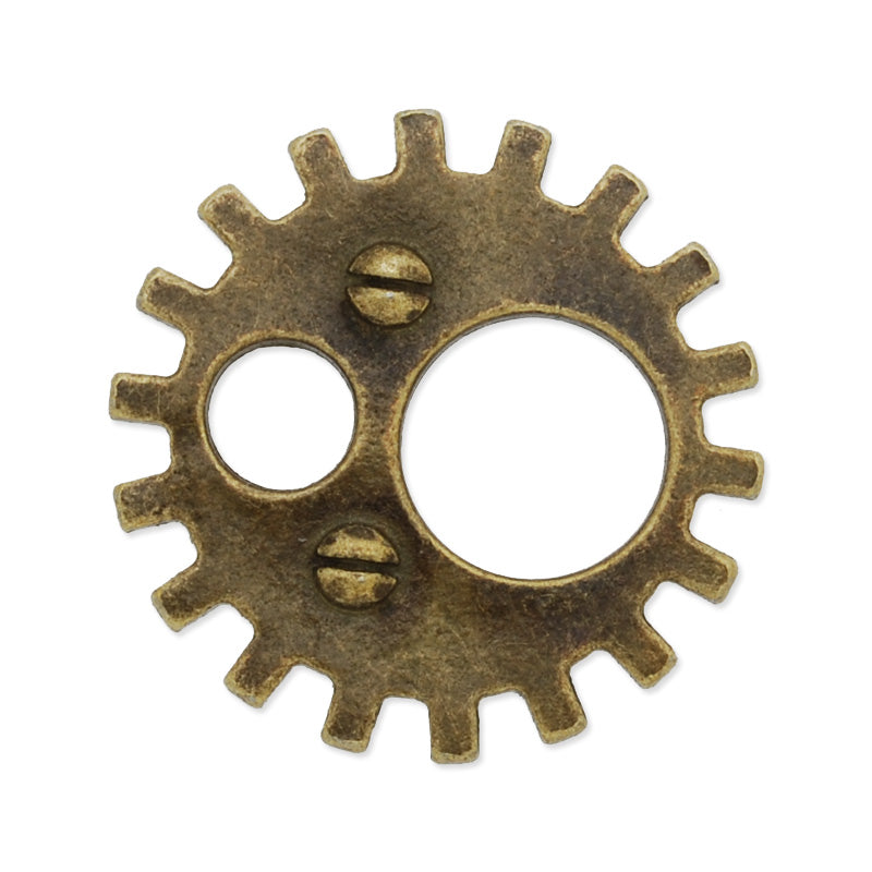 20mm Antique Bronze Metal Steampunk,Gear Charms Connector for Gear Jewelry,50 picecs/lot