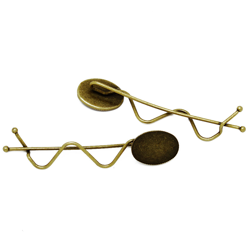 Antique Bronze bobby hair pin with 13*18mm blank bezel,Minimalist Simple Hair slide,Metal hair barrette,20pcs/lot
