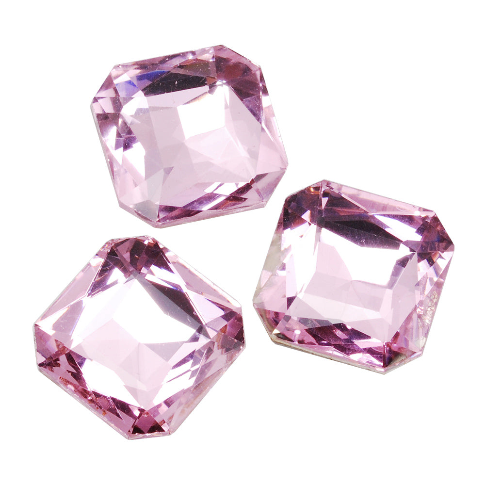 23mm Octagonal bottom tip Crystal Fancy Stone,Cushion Cut Gem,4675,Square Pink Crystal Faceted Stone,10pcs/lot