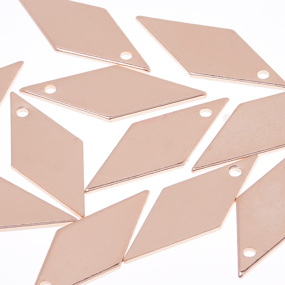 About 18*7mm brass Electroplate rhombus pendant with Hole Geometric Pendant Jewelry Findings Supplies KC Golden 20pcs