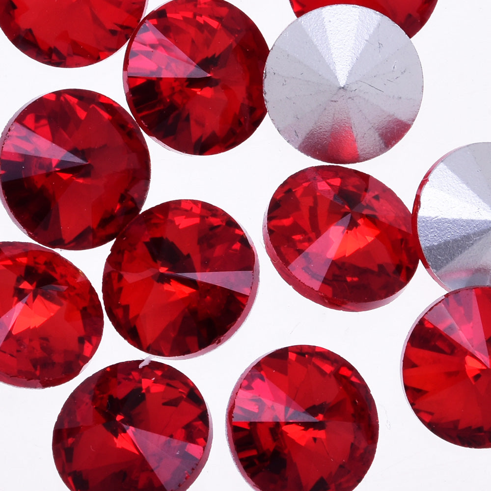 14mm Glass Rhinestones Pointed Back Rhinestones glass crystals beads Satellite stone red 50pcs 10181956