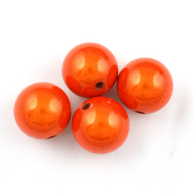 Top Quality 6mm Round Miracle Beads,Orange,Sold per pkg of about 5000 Pcs
