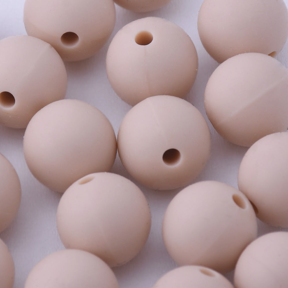 12mm Round Bulk Silicone Teething Beads Bulk Silicone Beads Wholesale DIY Silicone Bead Supplies Fleshcolor 20pcs