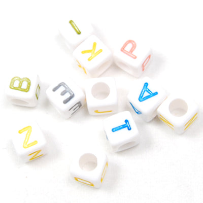 6*6MM Cube Alphabet Beads Acrylic Mixed Alphabet,Sold per PKG of 2800 PCS