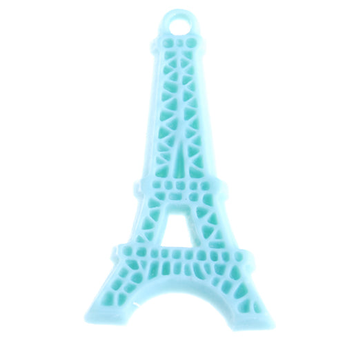 Eiffel Tower Resin Flatback Cabochons,Light Blue;sold 50pcs per pkg