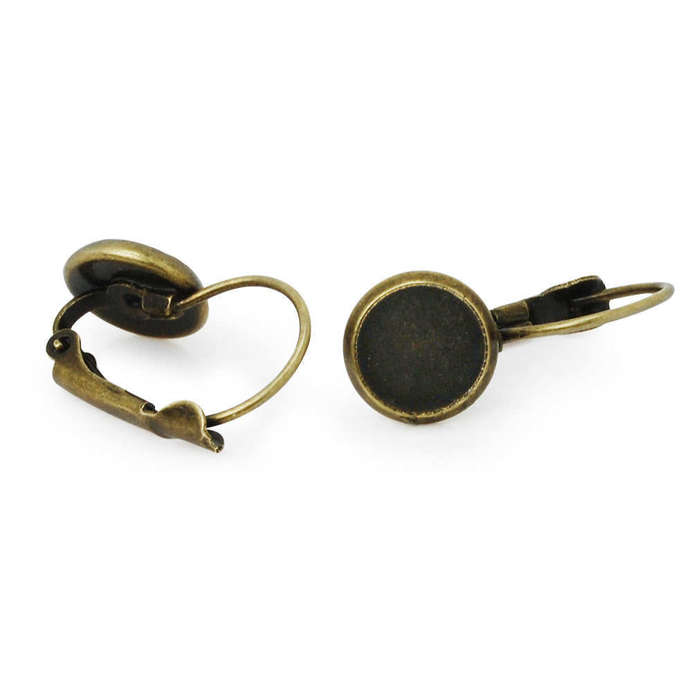 8mm Round Earring Blanks,Antique Brozen Brass Earring Blank Hook,Jewelry Supplies,sold 50pcs/lot